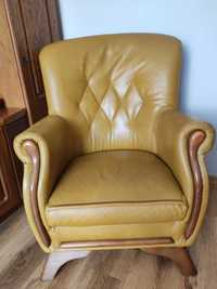 Wypoczynek ze skóry naturalnej sofa + fotel
