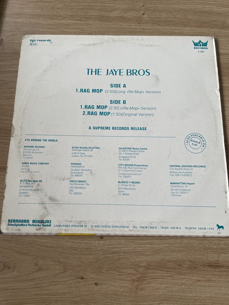 Rag Mop the Jaye Bros vinyl