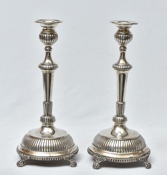 Par de serpentinas antigas em prata