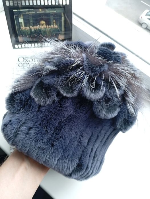 Меховая зимняя шапка для женщин, мех кролика рекс