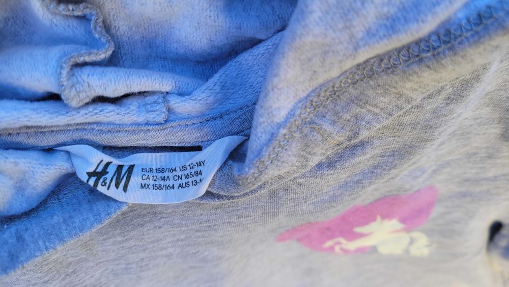 Sukienka dresowa tunika z kapturem H&M wzrost 158-164 cm wiek 12-14lat