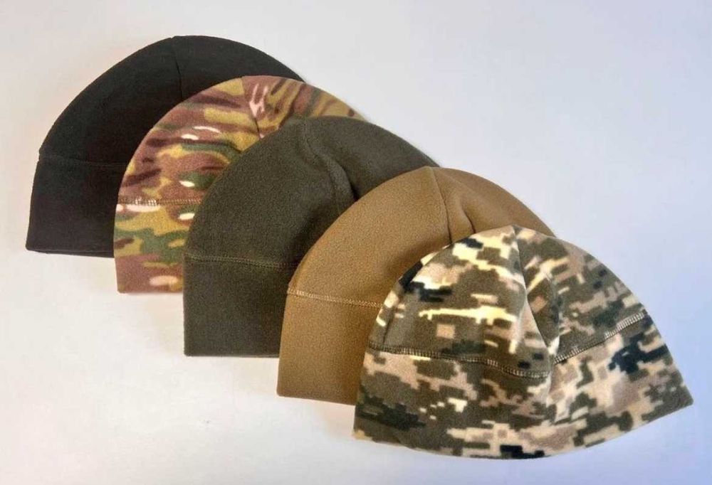 Комплект зимовий фліс шапка + баф ,  балаклава койот (пісочний)