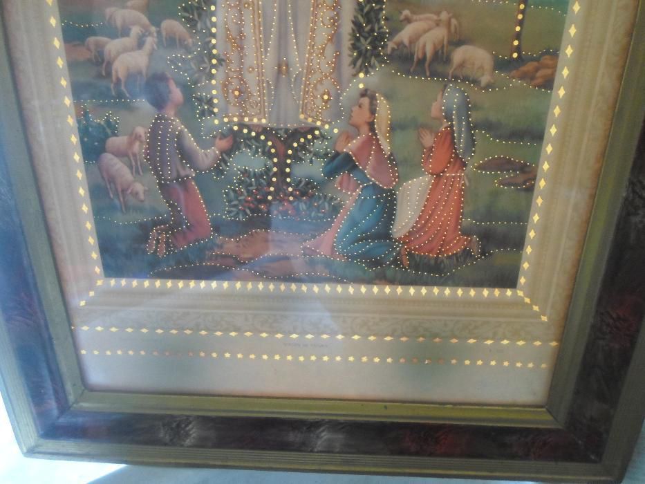 arte sacra quadro da Nossa Sra. de Fatima antigo