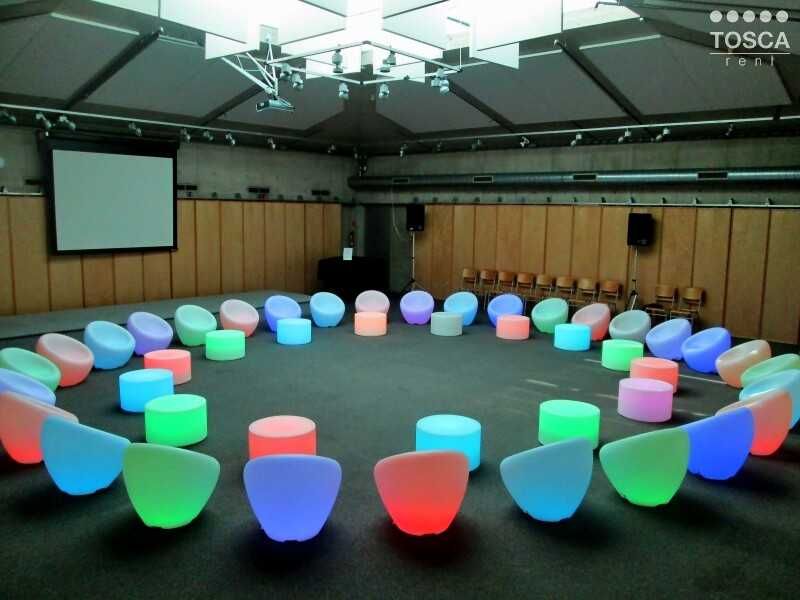 Wynajem, wypożyczalnia, meble i akcesoria LED, kolor, event, impreza