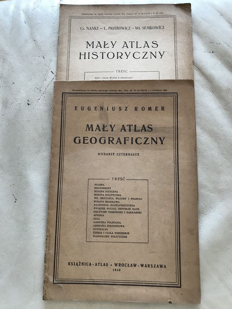 3 Atlasy:historyczny,geograficzny,swiata-1949r.Komplet
