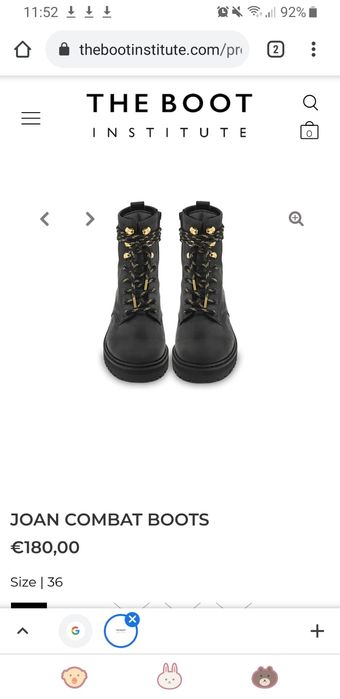 Botas The Boot Institute pretas em pele novas fabricadas em Portugal