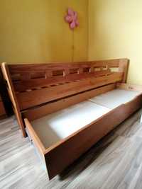 Łóżko dziecięce 180x90 drewniane z barierką i szufladą+materac gratis