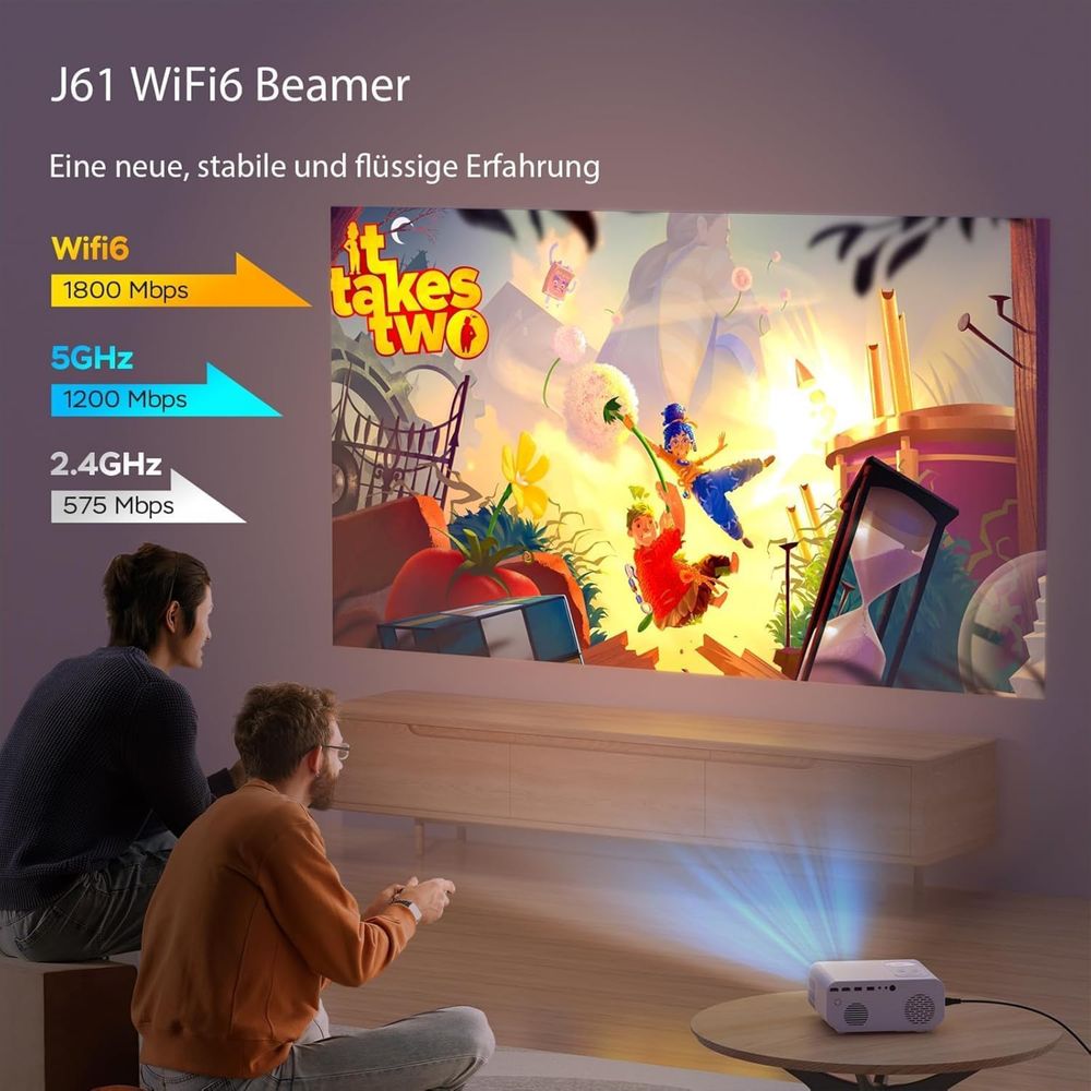 Projektor 4K WiFi6 Bluetooth 25000 Lum Full HD 1080P Jimveo 4K