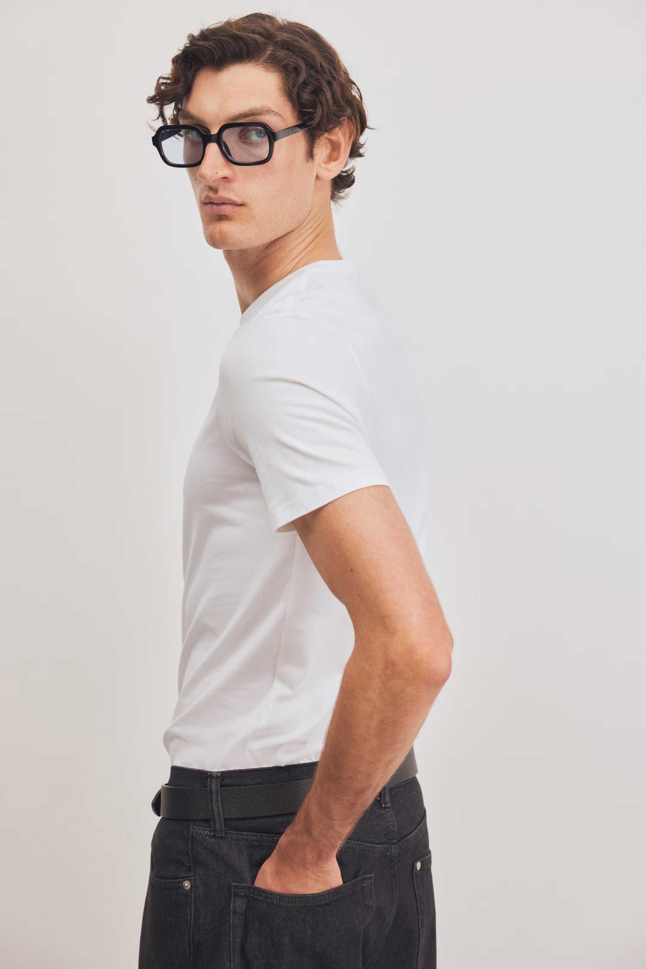 Базовая Футболка H&M из хлопка пима, Slim Fit!