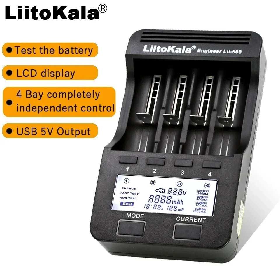 LiitoKala Lii-500 tester i ładowarka akumulatorów AA, 18650, 21700 itd