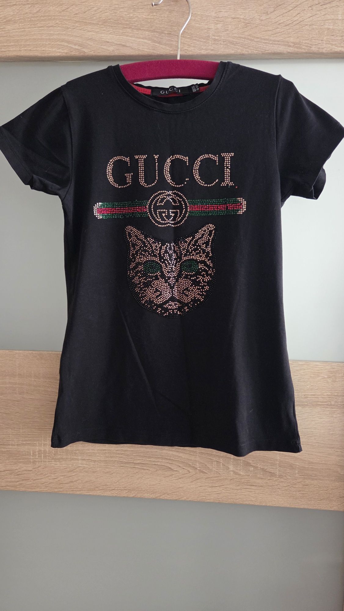 Koszulka dziewczęca cyrkonie gucci roz 140/146