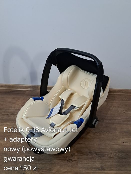 Fotelik 0-13kg Avioanut JET,  nowy ( powystawowy) + adaptery