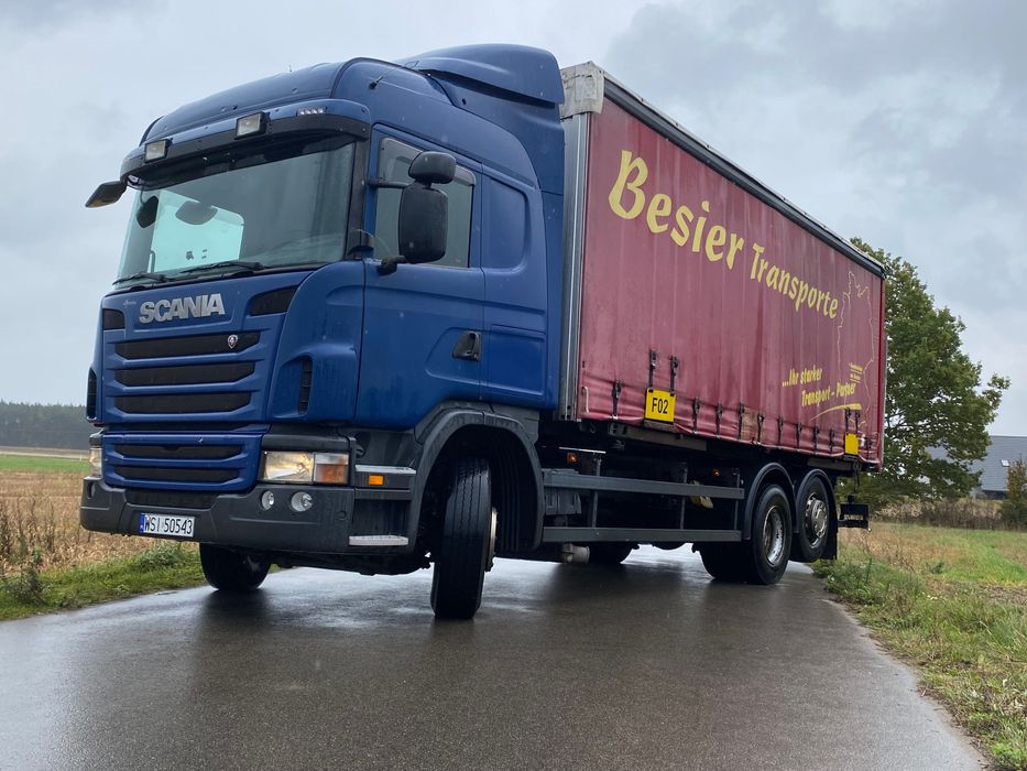 Scania R400 rama BDF pomoc drogowa firanka zamiana