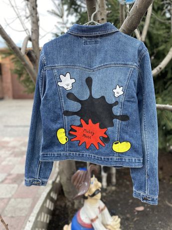 Джинсовая куртка, джинсовая курточка с рисунком, джинсовка
