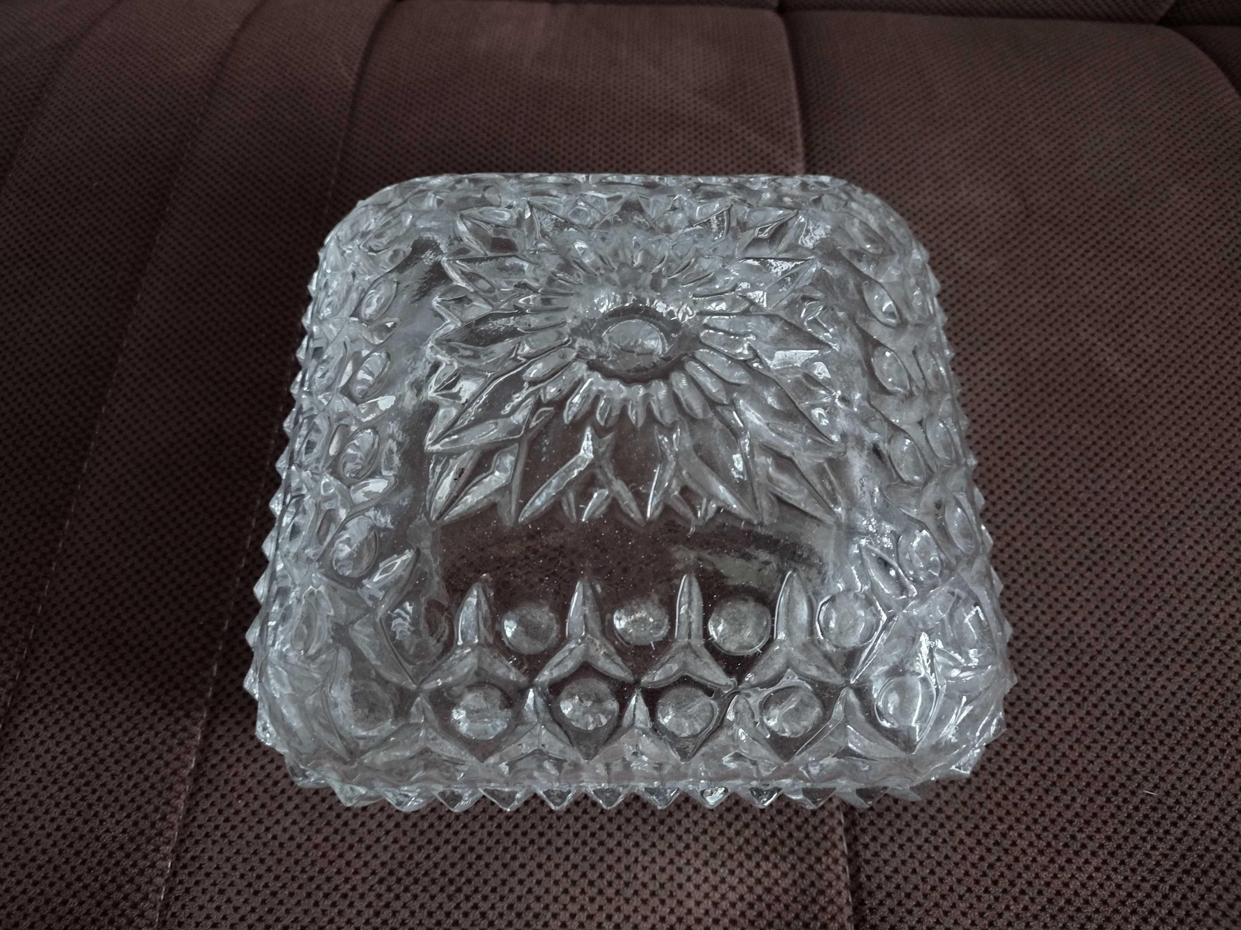Klosz przezroczysty kryształ do plafonu ceramicznego z PRL-retro
