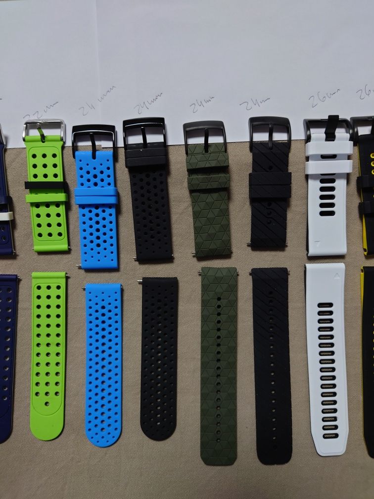 Várias braceletes silicone 20, 22, 24, 26, e 30