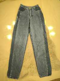 Włoskie ocieplane jeansy Vintage XS