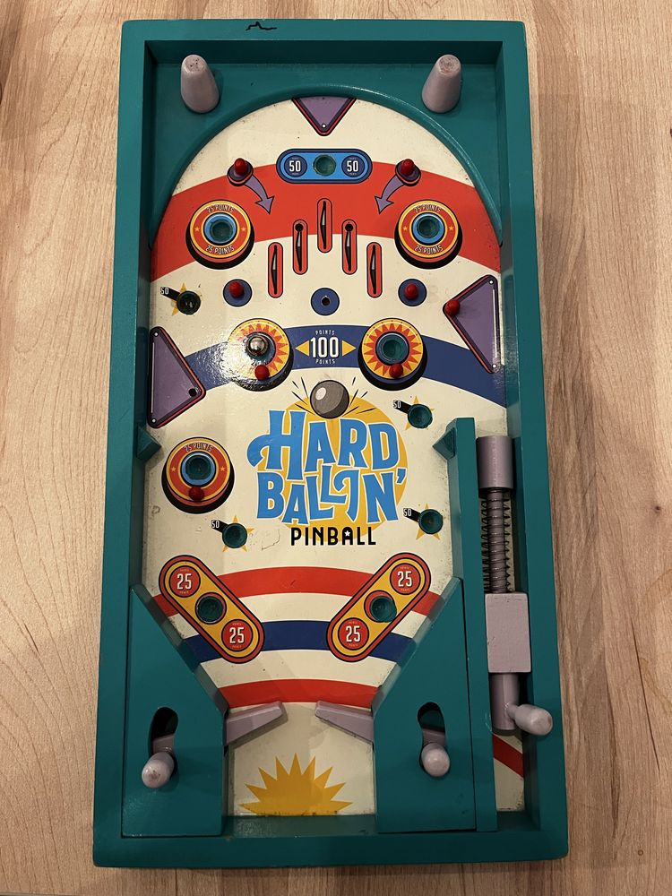 Drewniany flipper, pinball dla dzieci, gra stołowa