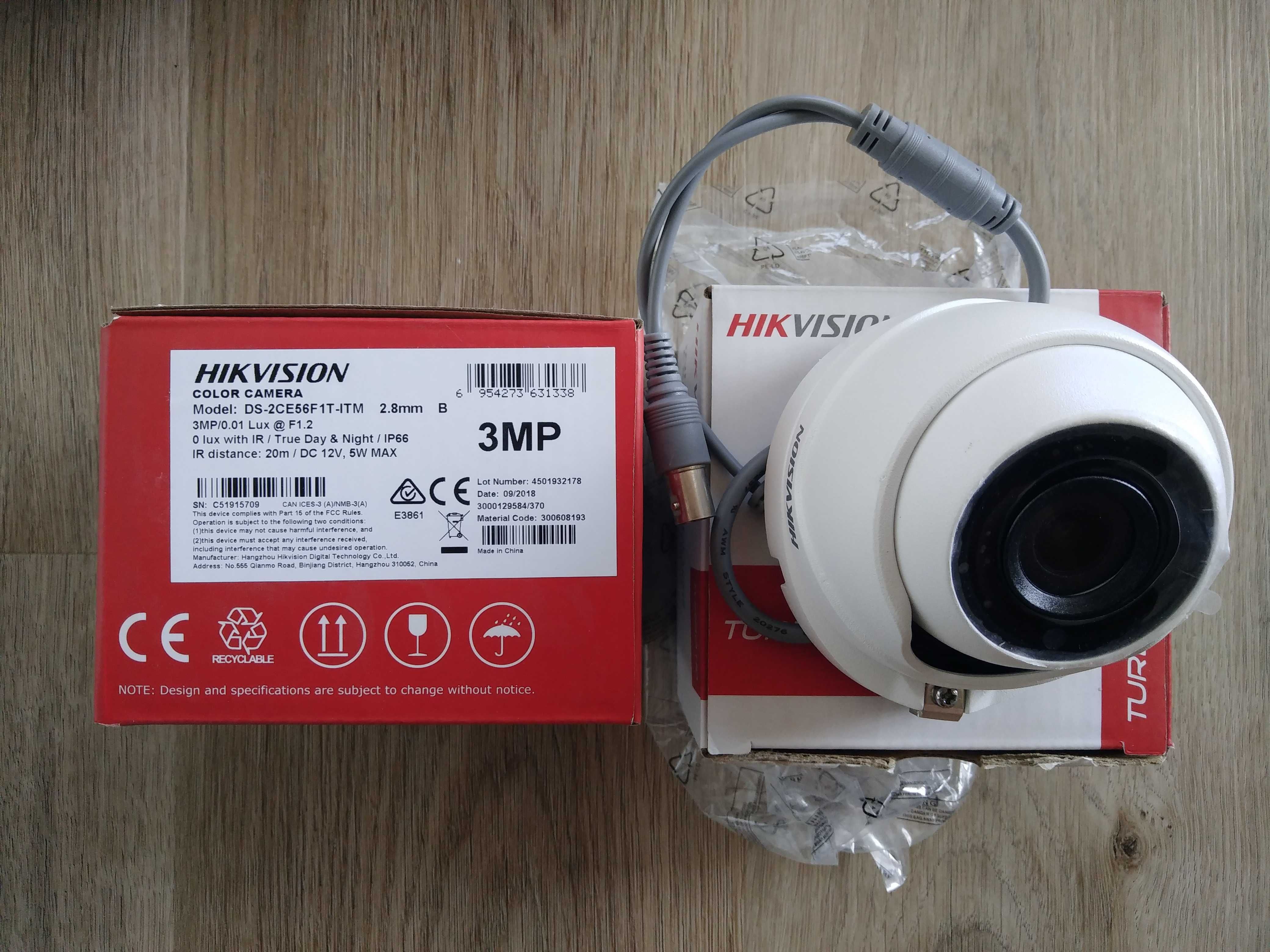 Камери 3MP Hikvision DS-2CE56F1T-ITM, відеоспостереження, відеонагляд