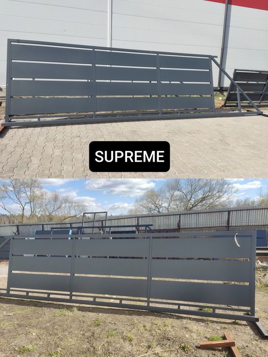 Brama przesuwna panel z blachy 5m, ocynk ogniowy+RAL, inne