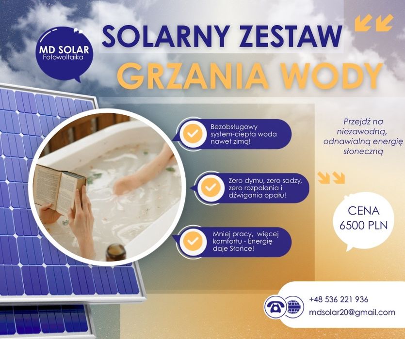 Solarny Zestaw do Grzania  wody w bojlerze zestaw 3000w Montaż w cenie
