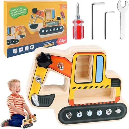 Koparka Montessori Drewniana Zabawka Sensoryczna