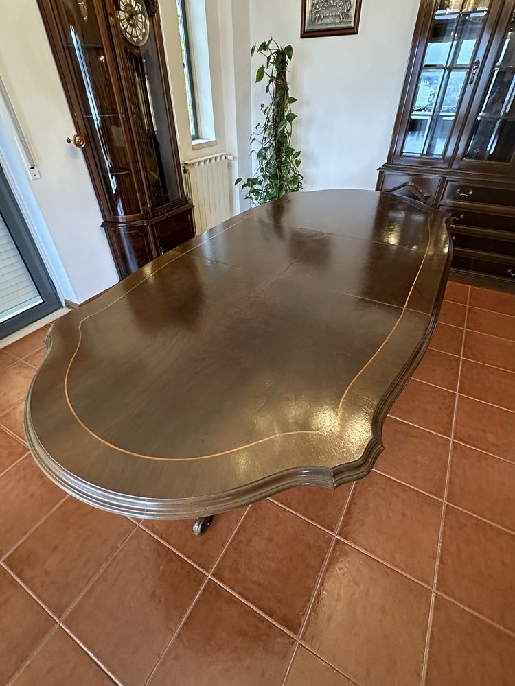 Conjunto Mesa + Cadeiras em Nogueira e Pele