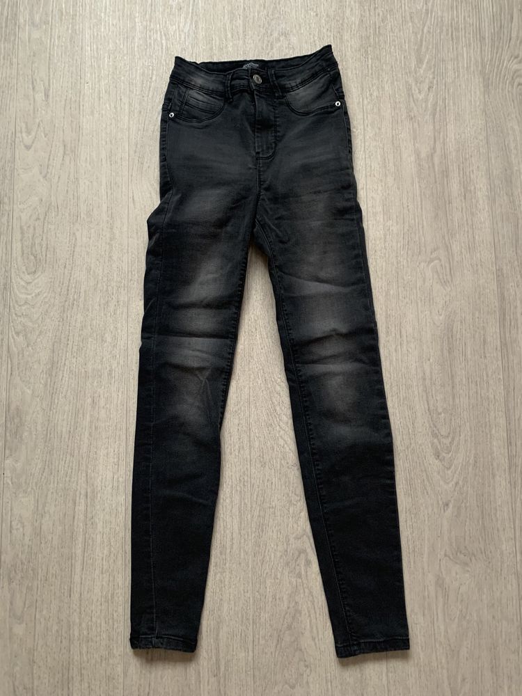 Штаны джинсы серые House xs узкие скинни высокая посадка