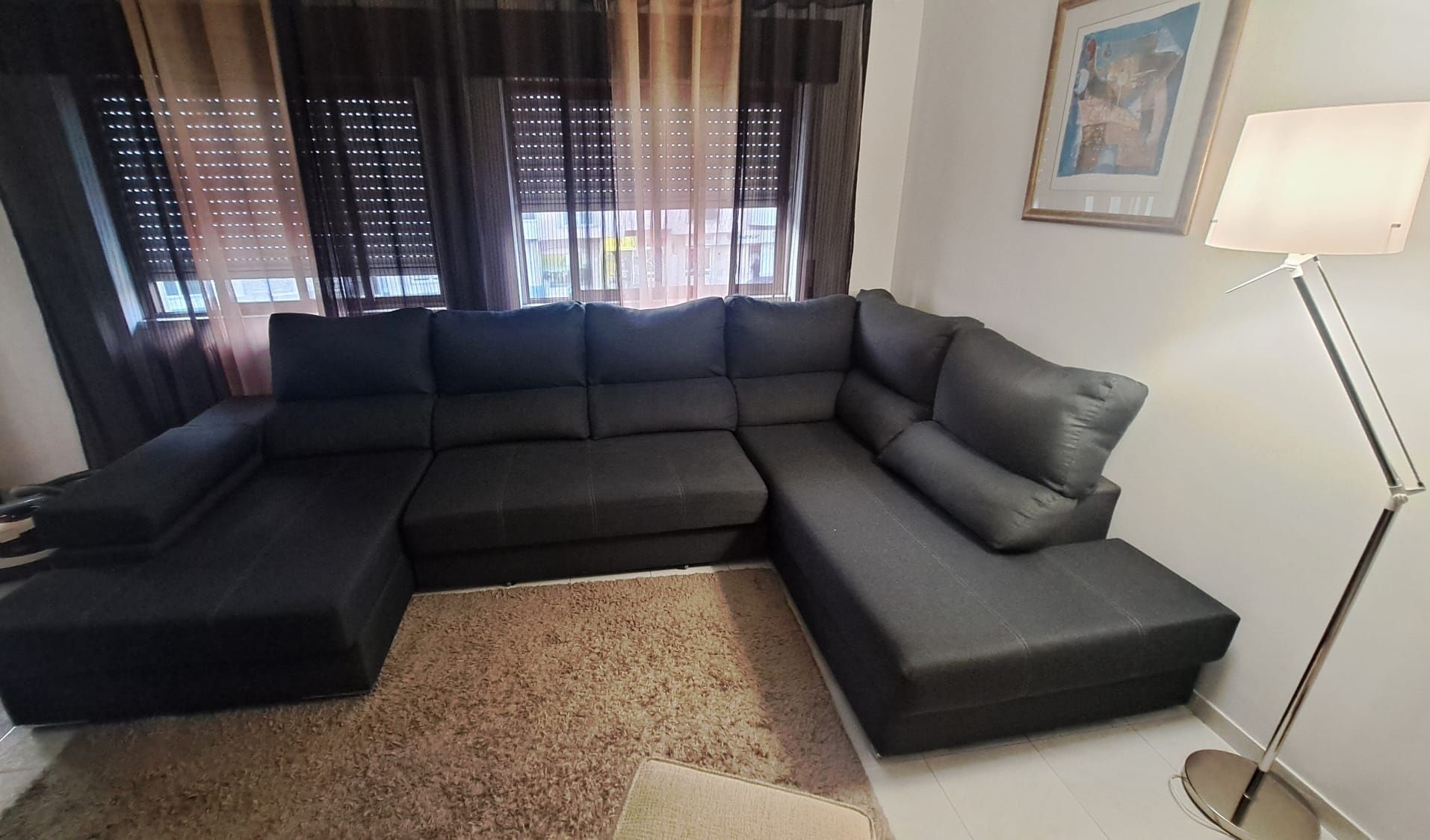 Sofá de canto com cama 5 lugares BARI XXL lado direito