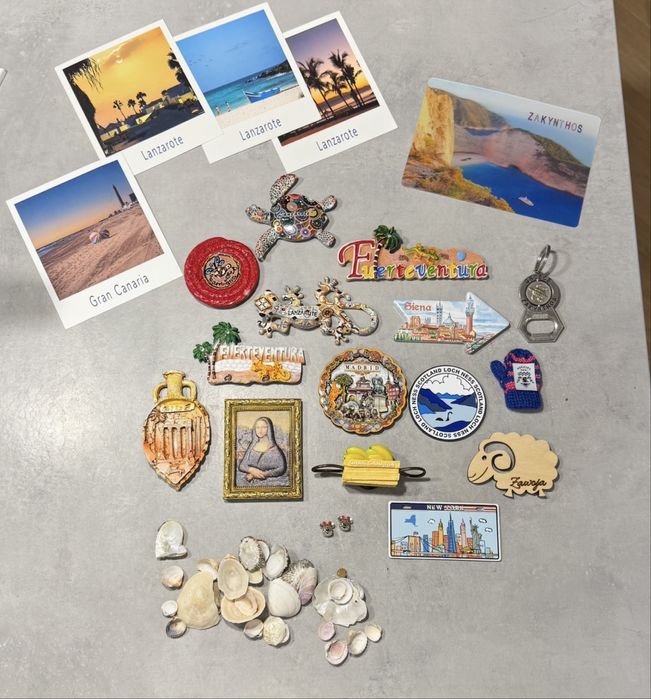 Zestaw Magnesów USA Wyspy Kanaryjskie Paryz Hiszpania Włochy Szkocja