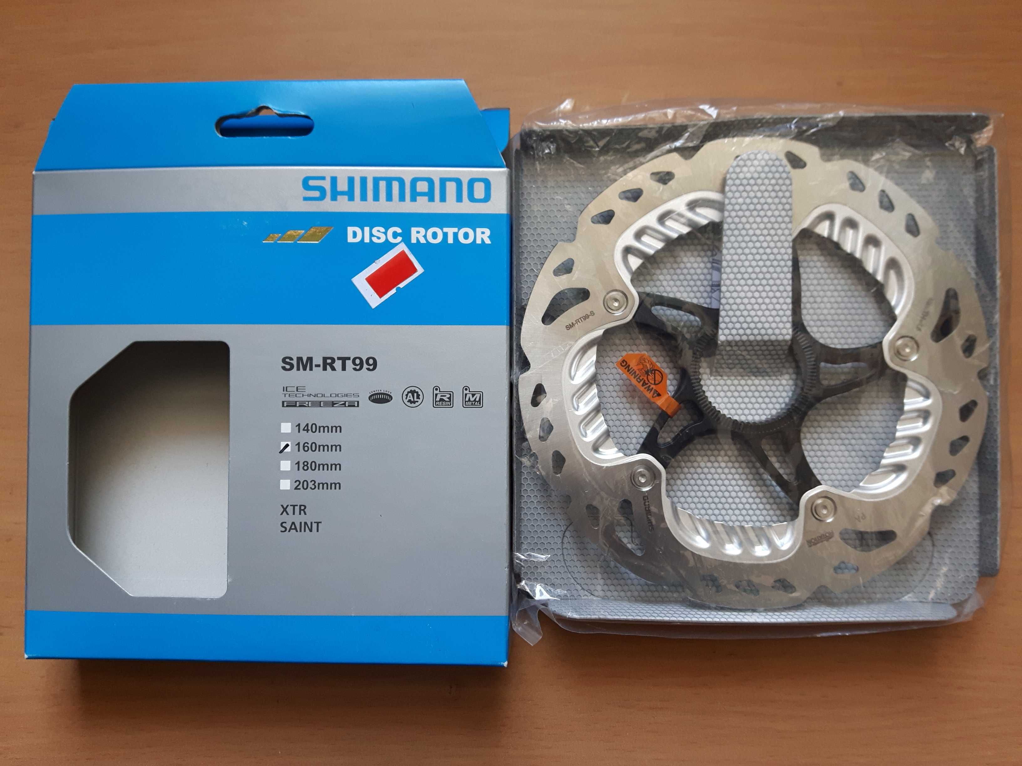 Tarcza hamulcowa Shimano XTR, model SM-RT98 lub SM-RT99, Fi 160mm-Nowa