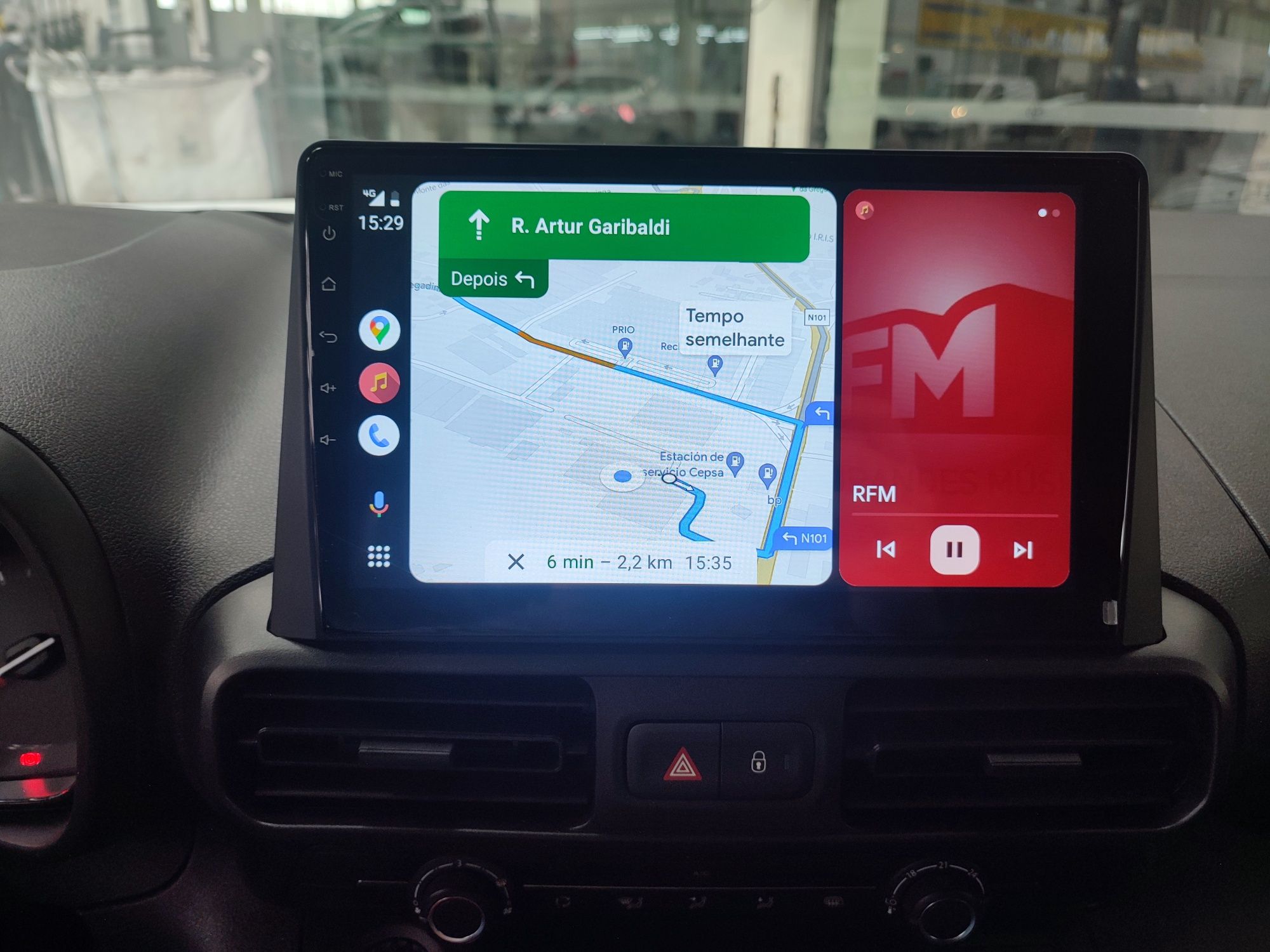 Rádio Toyota City Partner Berlingo Combo Android GPS Bluetooth USB