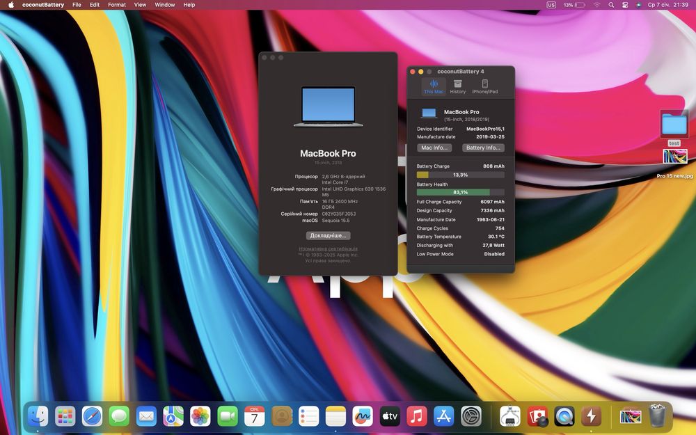 Ноутбук MacBook Pro 15” 2018 i7 16 ОЗУ 512GB SSD стан  7.5/10 #67216