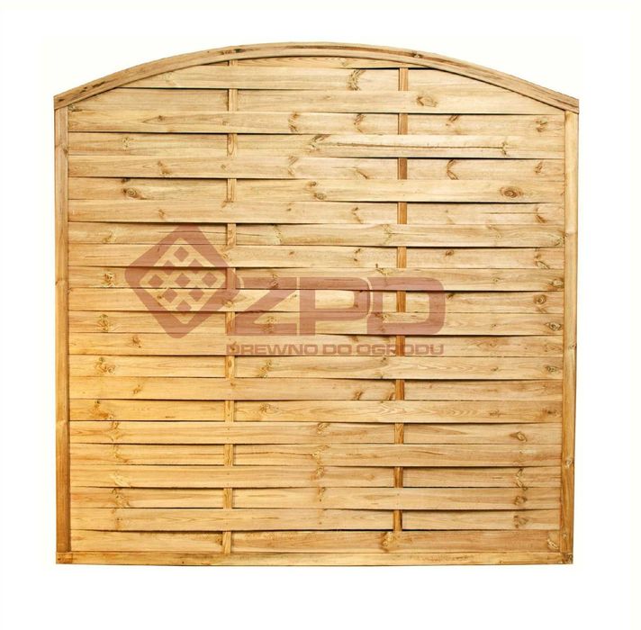 Płot drewniany lity lamelowy zasłonowy z łukiem 180x180cm, PROMOCJA!!