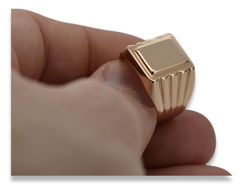 Złoty sygnet męski 14k 585 z czerwonego różowego złota vsn034 Poznań
