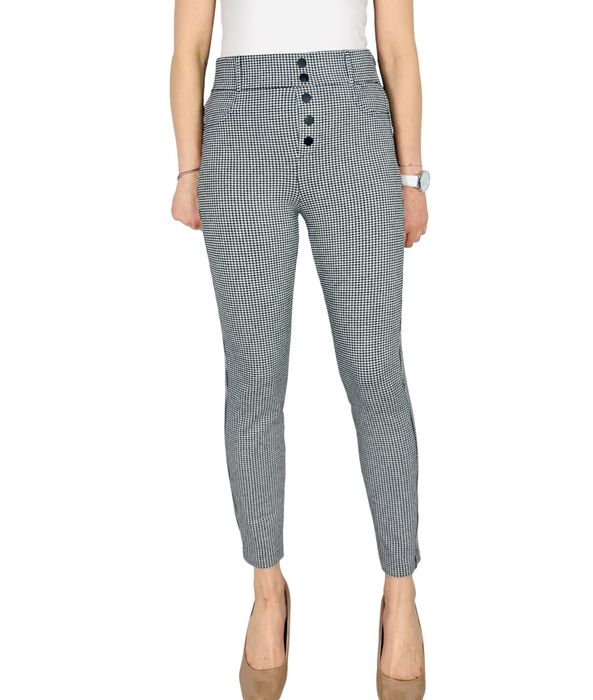 Spodnie w drobną pepitkę z guzikami M 38 ZARA