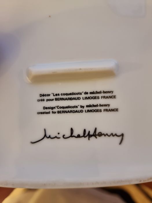 Conjunto Bernardaud Limoges — “Les Coquelicots” por Michel Henry