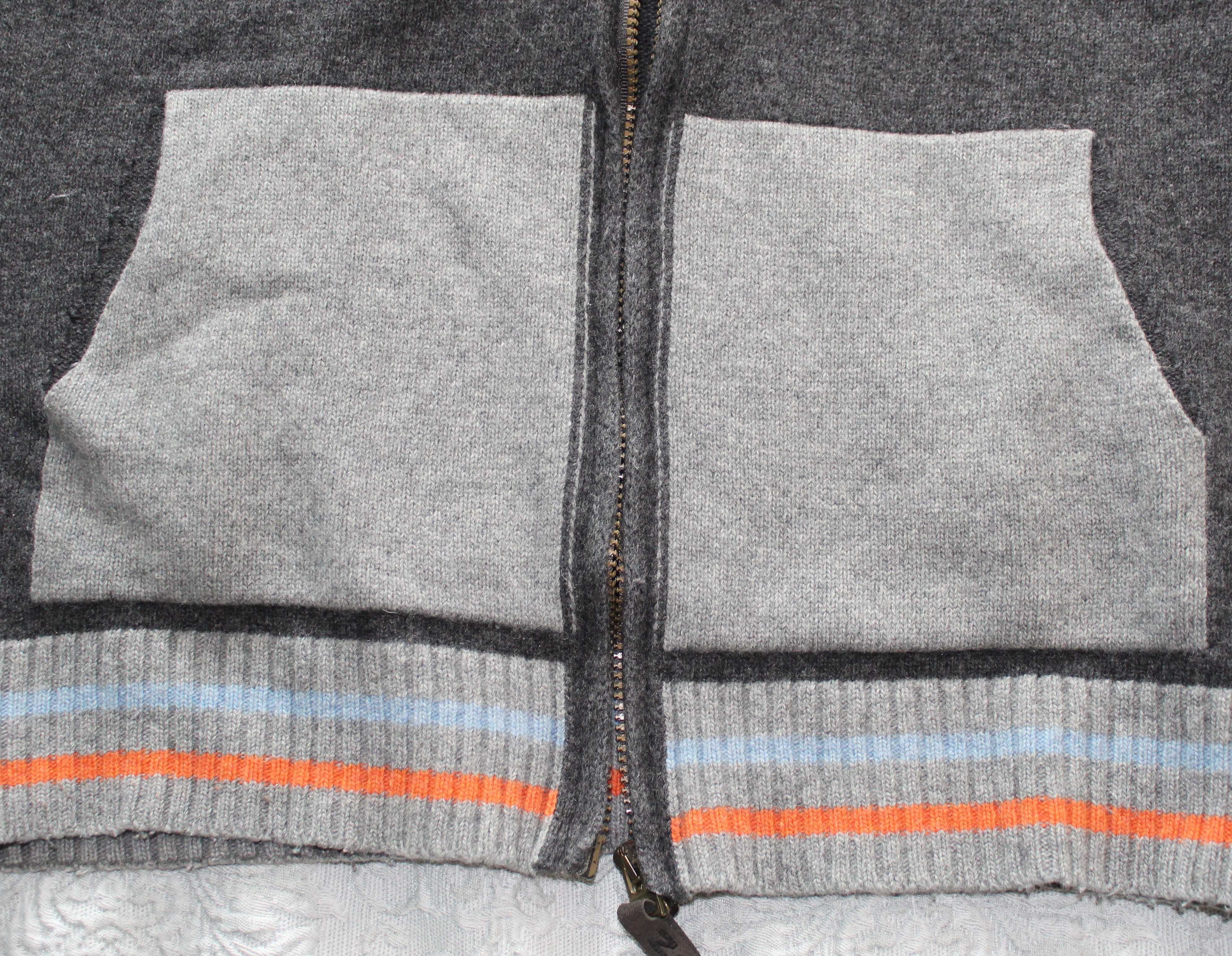 Rozpinany sweter męski z golfem 80% wełny