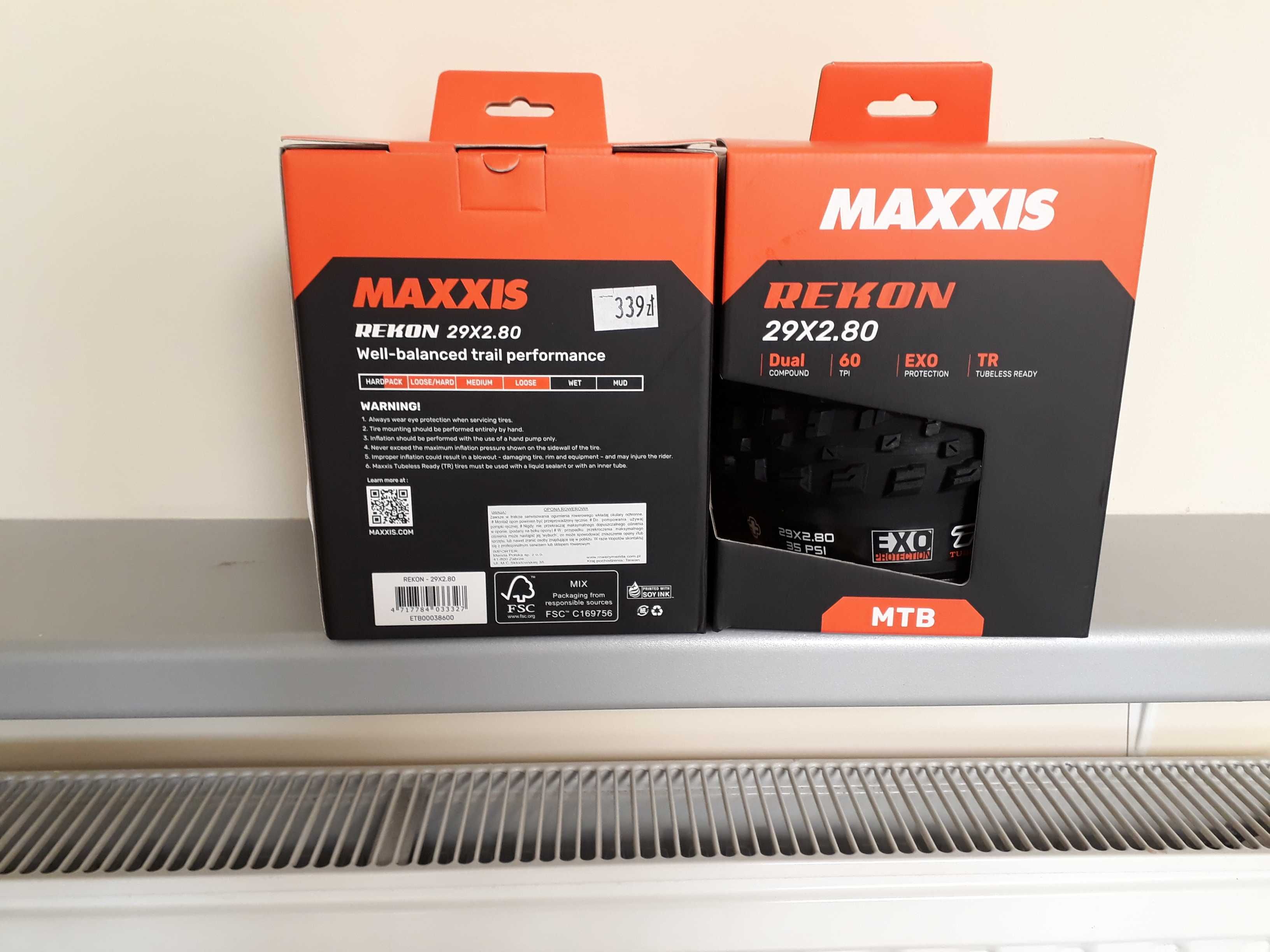 Opona enduro Maxxis Rekon+ 29x2,8 dual 60 TPI EXO