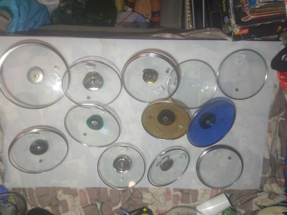 Крышки для посуды,стеклянные.Бутыль на 3л