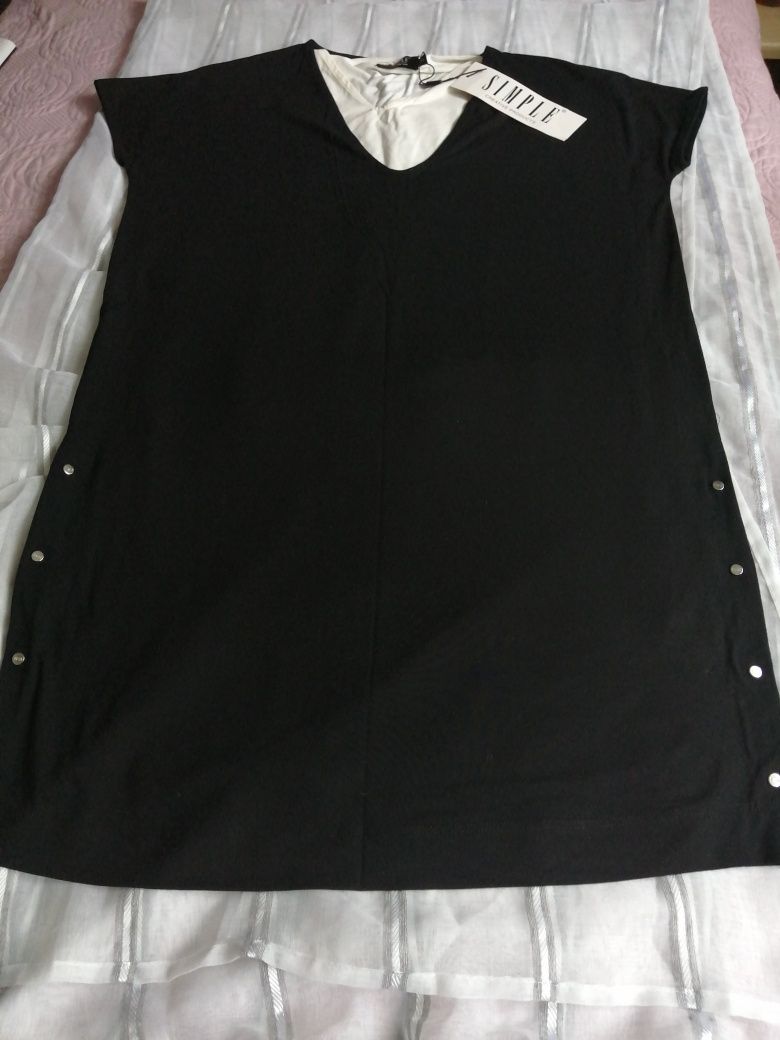 Sukienka simple czarno-biała