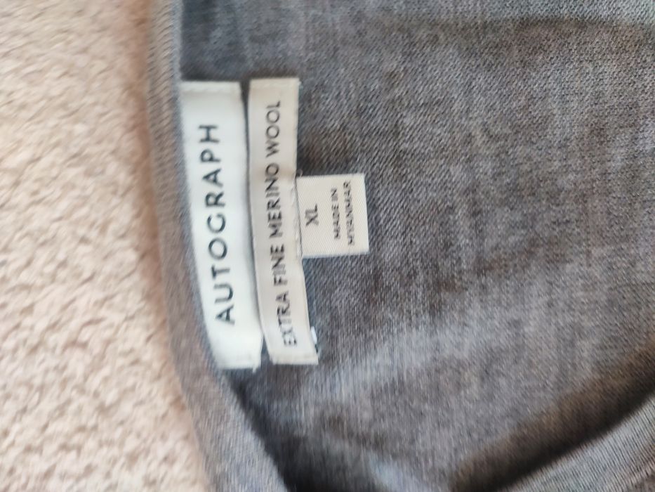 Sweter wełniany r. XL 100% wełna merino do recyklingu