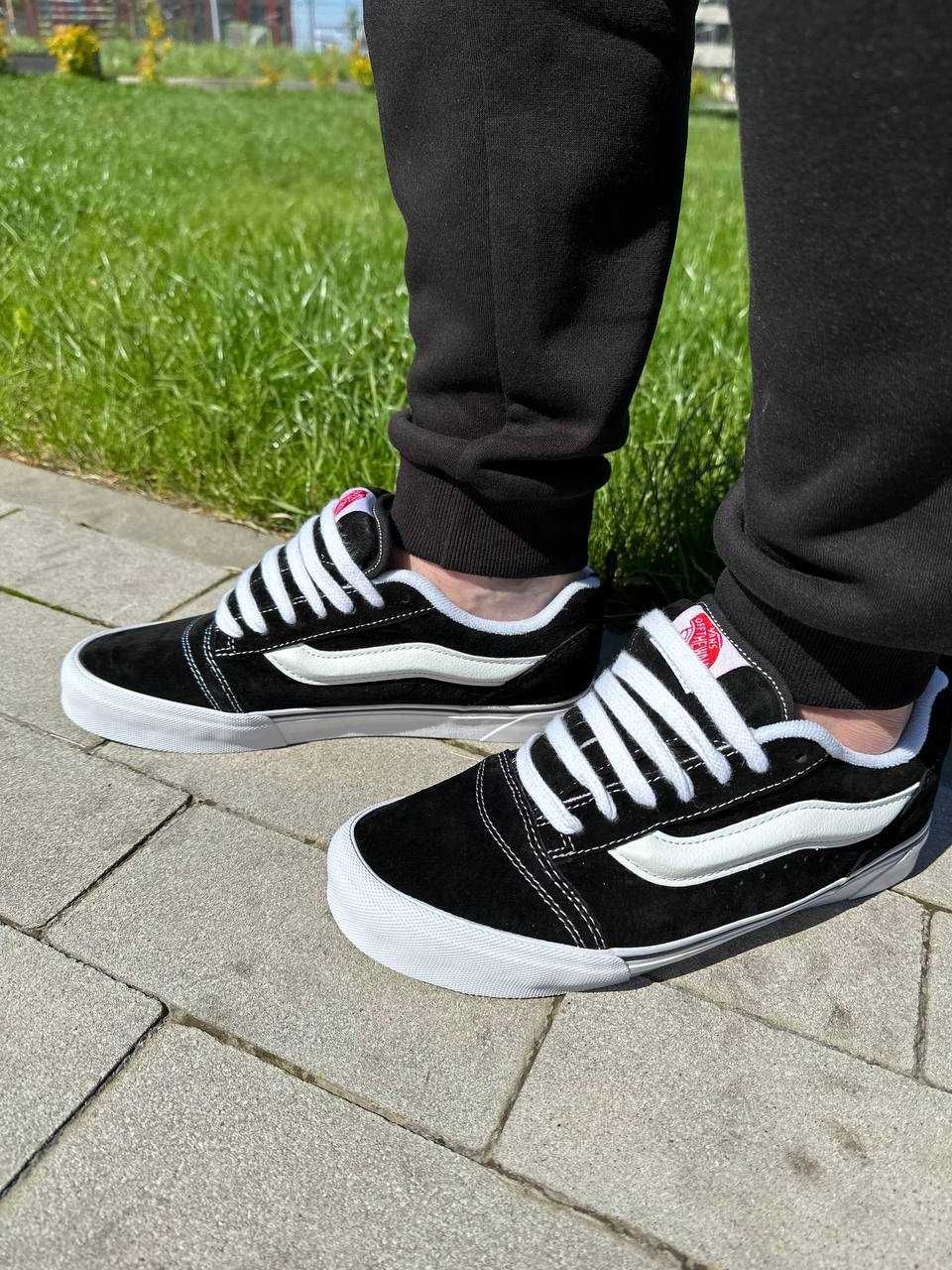 Кеды дуті женские мужские Vans KNU Skool Black White Premium кеди