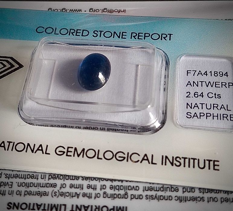 Safira 2.64ct + certificado IGI