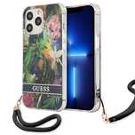 Etui Guess Flower Strap Na Iphone 13 Pro Max - Niebieskie