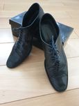 Skórzane półbuty czarne sznurowane vintage oldschool oldskul r. 40