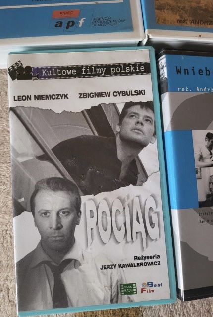 kaseta video VHS Czarodzieje Pociąg Nóż w wodzie Wniebowzięci