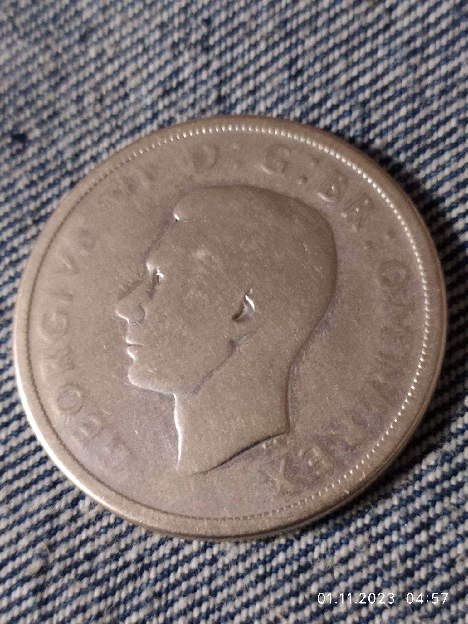Срібна монета  1 Крона,1937. Георг VІ Англійської імперії/ весь 26,4 г