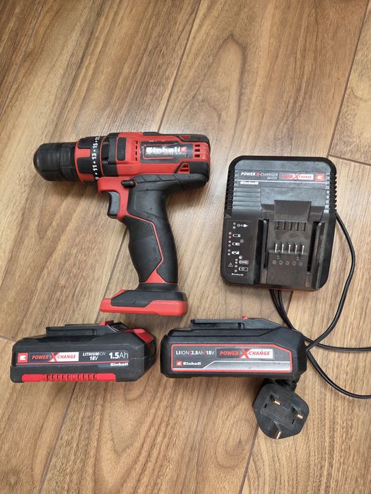 Einhell zestaw wiertarka, 2x akumulator, ładowarka