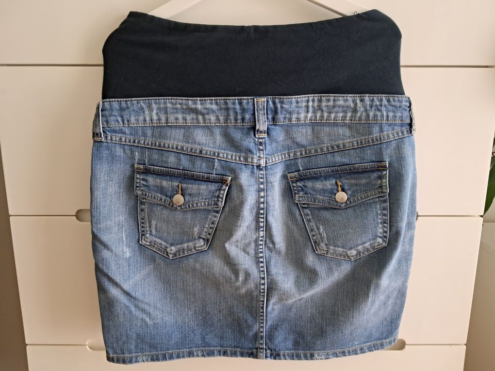 Spódnica ciążowa z panelem/denim/jeans/h&m mama M/38